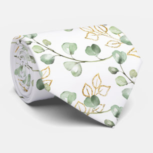 Gravata Noiva Verde Salvia & Eucalipto Dourado Casamento B