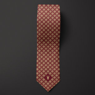 Gravata Noivo Mandala Burgundy e Bege