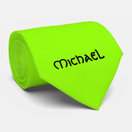 Gravata Nome celta verde fluorescente neon vibrante