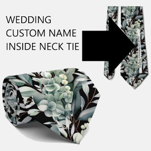 Gravata Nome de Casamento Personalizado no Fundo da Gravat