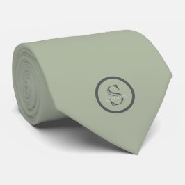 Gravata Nome Personalizado Monograma Verde Oliva Preto