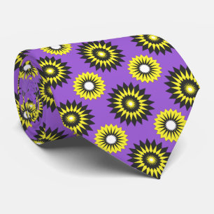 Gravata Non-binary pride flag / purple flower pattern