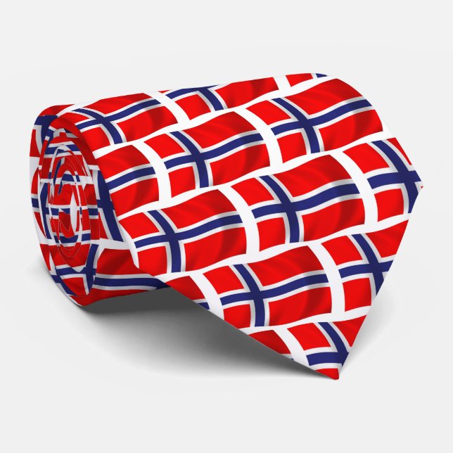 Gravata Norway Flag Tie (Rolled)
