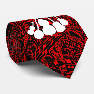 GRAVATA NOTAS DA MÚSICA COM BANDA DE 5 PARTES