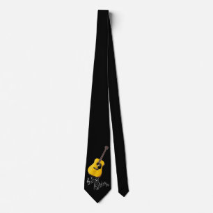 GRAVATA NOTAS DE GUITAR E MÚSICA