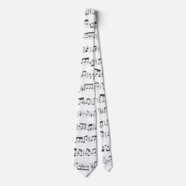Gravata Notas Musicais em Branco