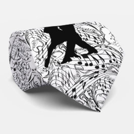 GRAVATA NOTAS PRETAS DA MÚSICA COM CASAL DA DANÇA