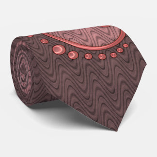 Gravata Nouveau Retro Rosa e Monograma Castanho