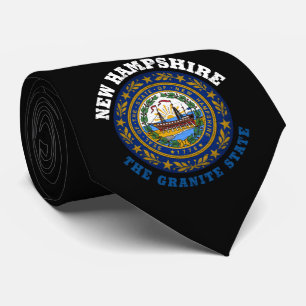 GRAVATA NOVA BANDEIRA DO ESTADO DE GRANITE DE HAMPSHIRE