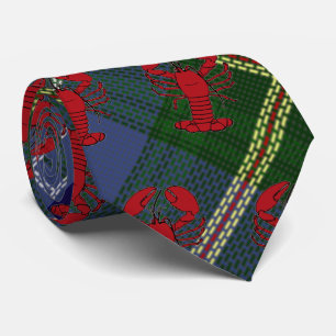 Gravata Nova Escócia Halifax Tartan xadrez amor Lagosta