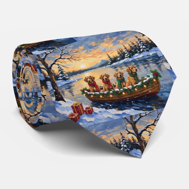 Gravata Nova Scotia Duck Tolling Retriever Christmas Boat  (Rolled)
