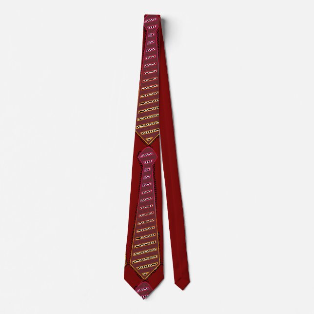 Gravata Novidade de Padrão Dk Vermelho (Frente)