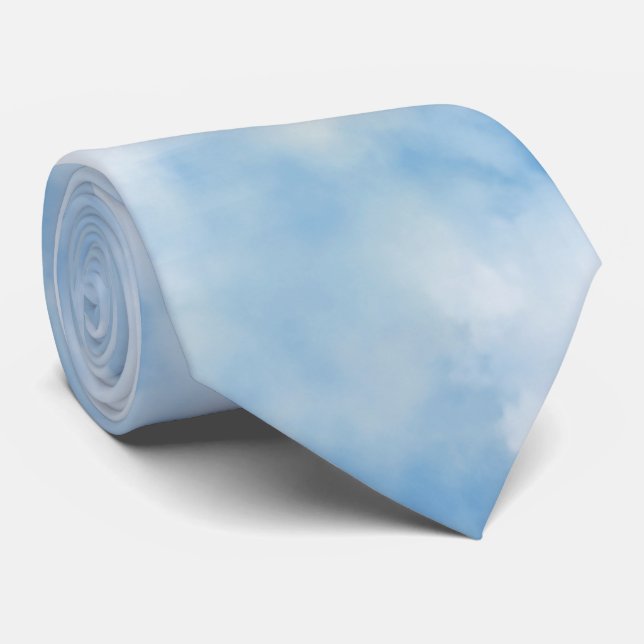 Gravata Nuvens Brancas Fofas (Rolled)