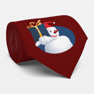 Gravata O boneco de neve entrega o presente...