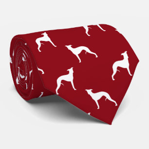 Gravata O cão de Whippet mostra em silhueta o vermelho e