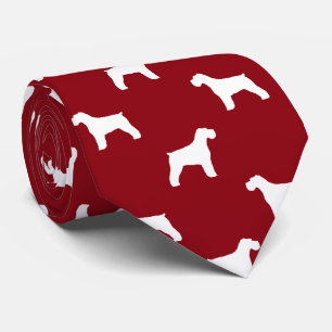 Gravata O cão do Schnauzer mostra em silhueta o vermelho