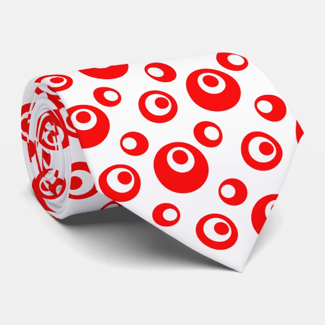 Gravata O Elegante Red Chris Pontos Em Fundo Branco (Rolled)
