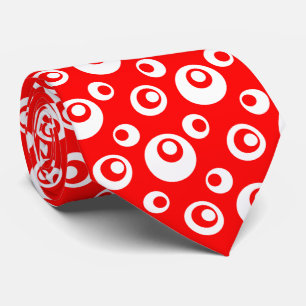 Gravata O Elegante White Chris Pontos Em Fundo Vermelho