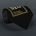 Gravata O elemento de você! Periódico preto conhecido<br><div class="desc">Um preto e um ouro amarram a caracterização de um elemento conhecido feito sob encomenda da mesa periódica para seu ou sua informação dos receptores do presente.</div>