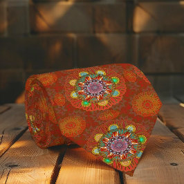 Gravata O Filtro Vermelho Floral do Pico Manipur Mandala