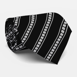 Gravata O laço dos homens listrados cinzentos pretos das