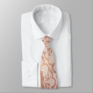 Gravata O laço real cora branco metálico Dourado do rosa