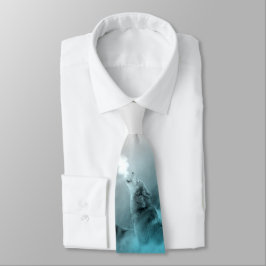 Gravata O lobo grita no azul do inverno