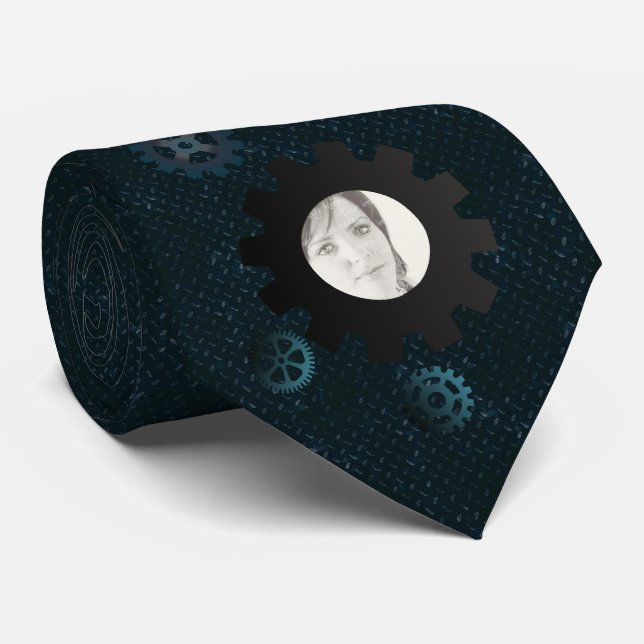 Gravata O metal azul alinha o laço da foto (Rolled)