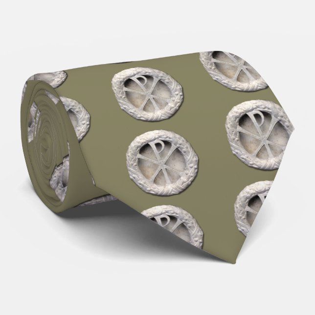 Gravata O monograma do cristo - Qui-Ró (Rolled)