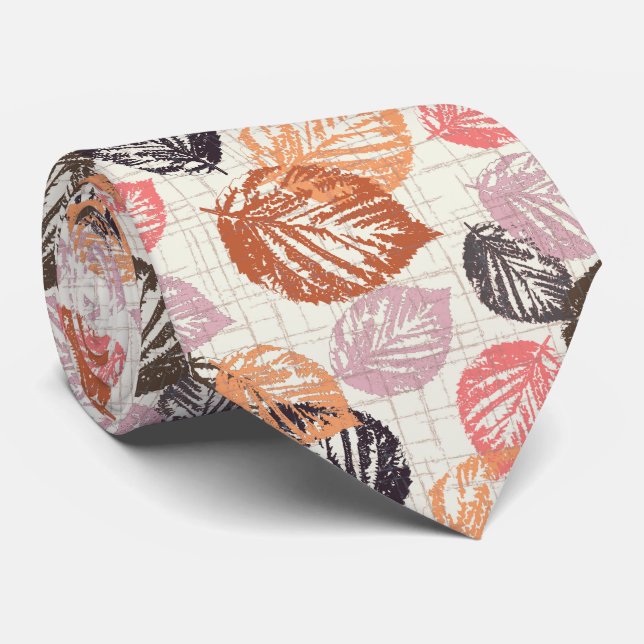 Gravata O outono sai em bege. (Rolled)