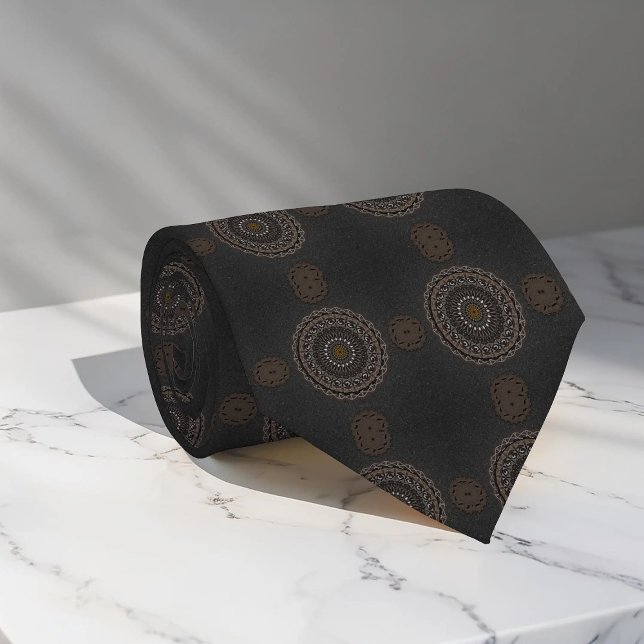 Gravata O padrão khaki crocodylus porosus mandala (Criador carregado)