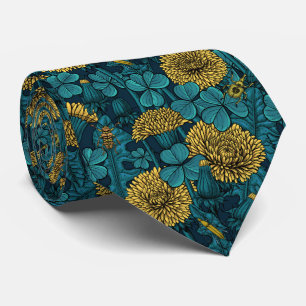 Gravata O prado em amarelo e azul