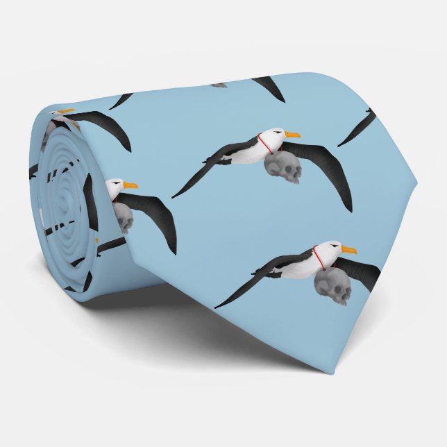 Gravata O Rimo do Antigo Mariner Albatross Crânio (Rolled)