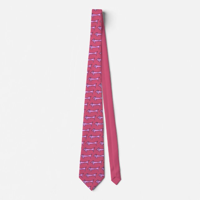 Gravata O Rosa Dachshund (Frente)