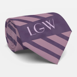 Gravata O roxo malva listra o monograma