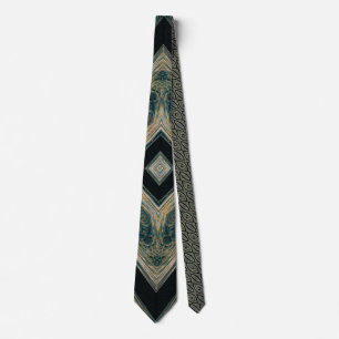 Gravata Obra-Prima Rastreada – Chevron Obsidiana