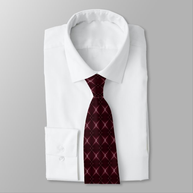 Gravata Ocean X Fractal Merlot - Necktie (Amarrado)