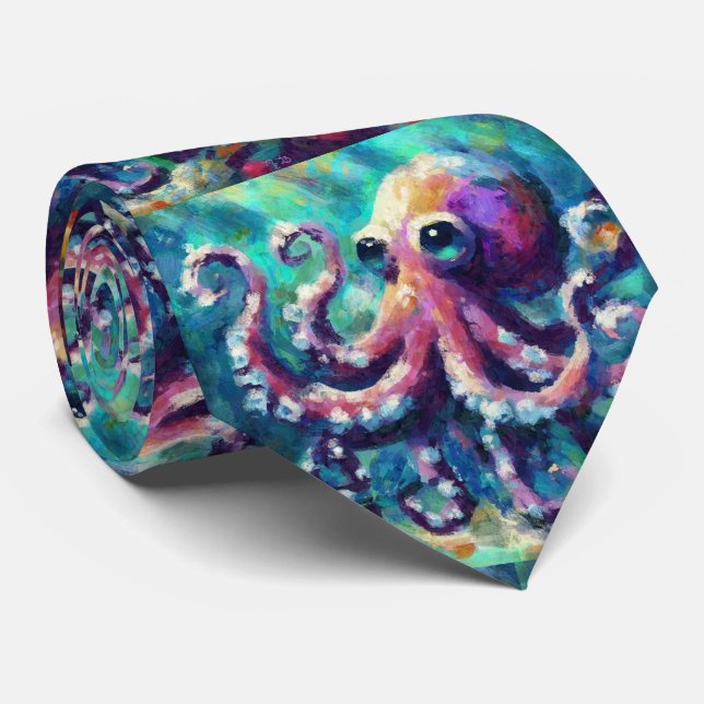 Gravata Octopus Oil Painting NMaritime Beach (Rolled)