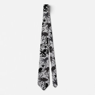 Gravata Octopus Pattern.w LGrey BG