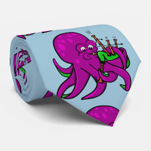 Gravata Octopus Roxo Pescando Bagtubos Verdes