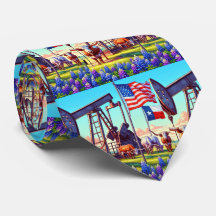 Oil Pump Jack Texas American Flag Longhorn Steer