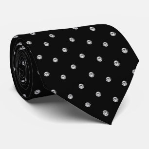 Gravata Olhar Diamante Brilhante Preto Branco