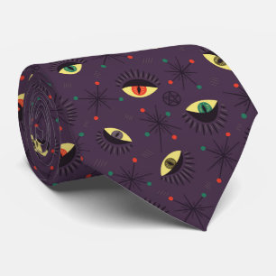 Gravata Olhos de Bruxa Ocultam Padrão Halloween