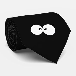 Gravata Olhos Googados, Olhos Engraçados, Pretos e Brancos