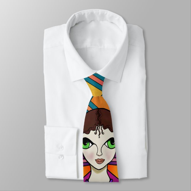 Gravata Olhos grandes e borboletas (Amarrado)