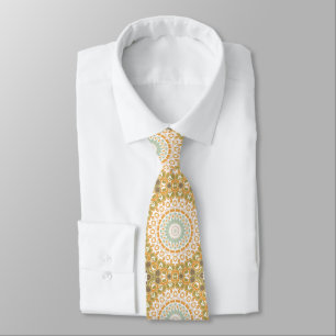 Gravata Olive e Âmbar Design Moderno de Mandala