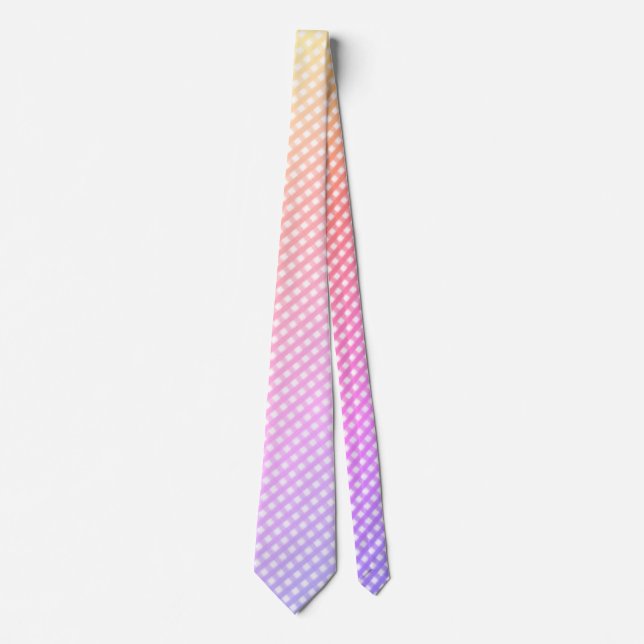 Gravata "Ombre Pastel Rainbow Gingham Check" (Frente)