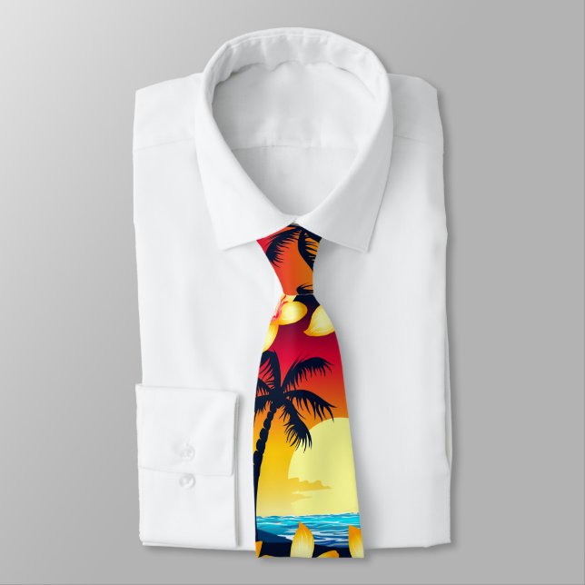 Gravata Onda azul no sol (Amarrado)