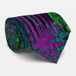 Gravata Ondas Atômicas Magenta Abstrato Groovy Negrito