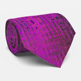 Gravata Ondas de Boomerang Retro Magenta Abstratas